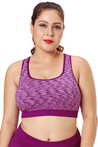 Rosy Piping Trim Racerback Workout Bra