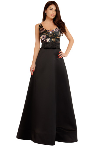 Black Empire Waist Sleeveless Party Gown Dress