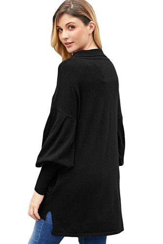 Black Slope Side Snuggles Tunic Sweater