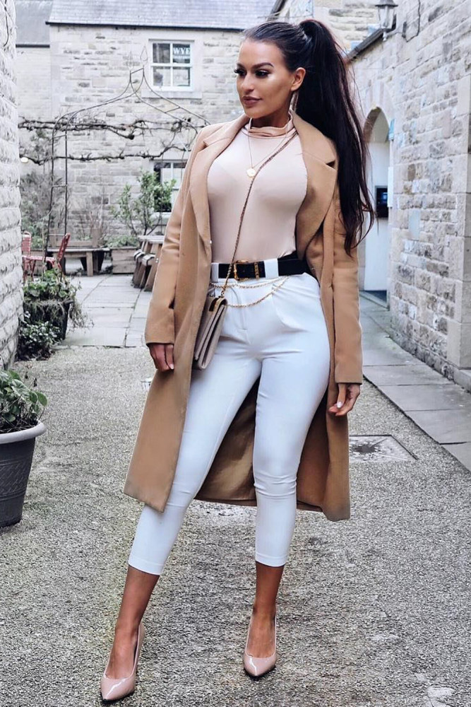 Apricot Long Sleeve Turtleneck Bodysuit