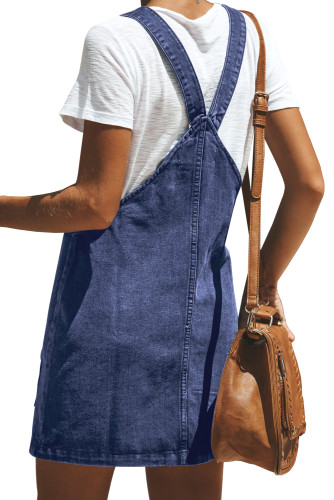 Vintage Blue Denim Button Down Jumper Dress