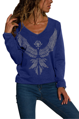 Blue Eagle Spread Wing Print Pullover