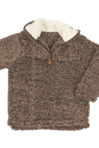 Khaiki Luxe Fuzzy Pullover Sherpa Girl Sweatshirt