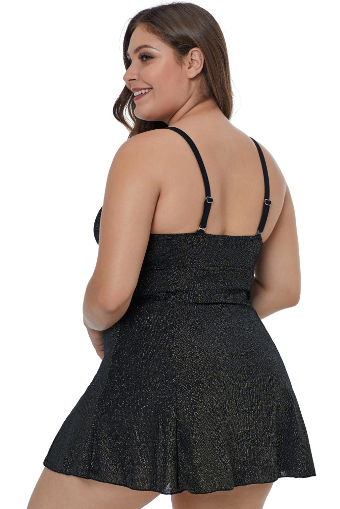 Glitter Swim Dress Attached with Swim Panty