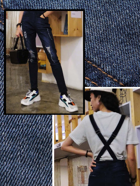 Dark Blue Wash Distressed Jeans Overalls