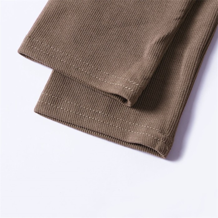 Khaki Long Sleeve Button Front Bodysuit