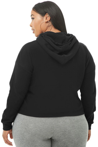 Black Striped Detail Plus Size Chunky Hoodie