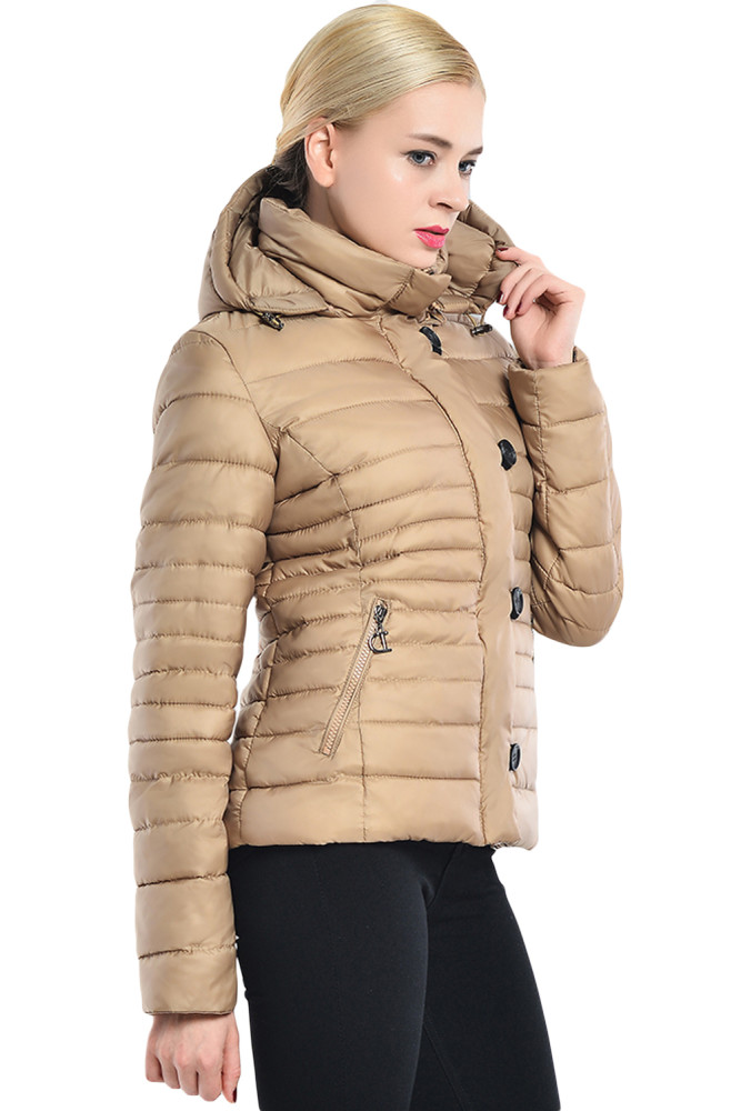 Khaki Core Down Hooded Jacket
