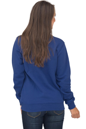 Dark Blue Pocket Style Quarter Zip Sweatshirt