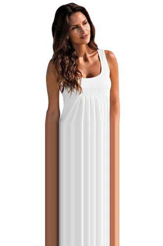 Bohemian Flowery Detail White Short Tank Dress