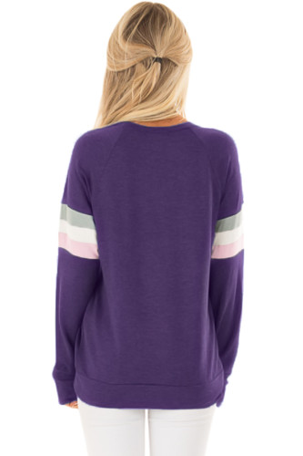 Purple Be Happy Graphic Sweatshirt