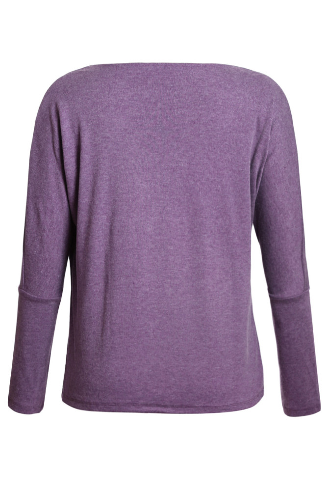 Purple Concise Pullover Sweatshirt