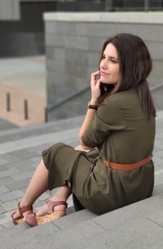 Army Green Slit Maxi Shirt Dress with Sash
