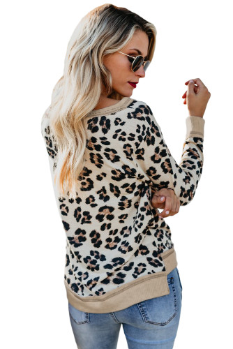 Off White Leopard Print Sweatshirt