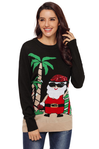 Beach Coconut Tree Santa Sweater