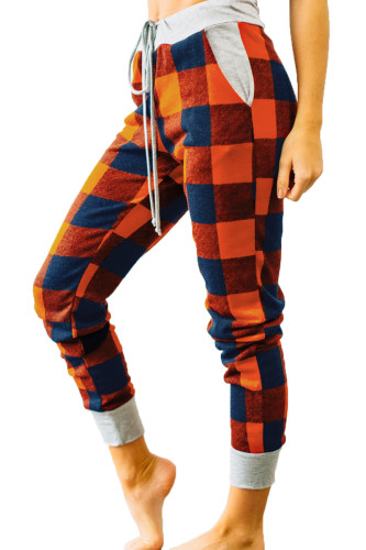 Black Red Buffalo Plaid Jogger Pants