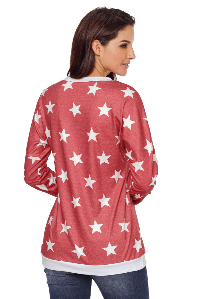 Red All Over Star Sweatshirt