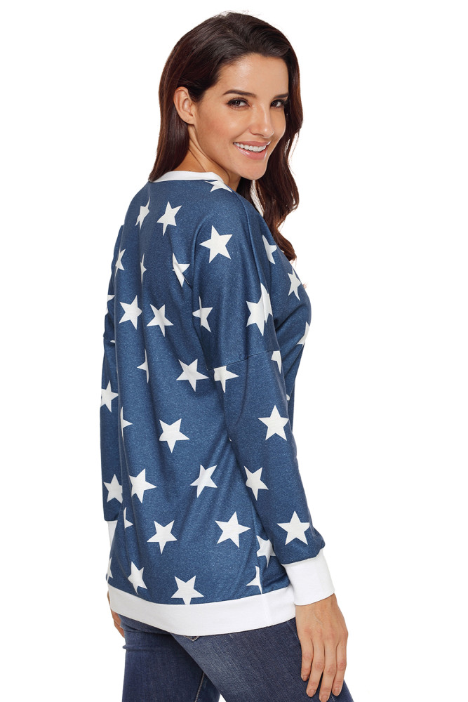 Navy All Over Star Sweatshirt