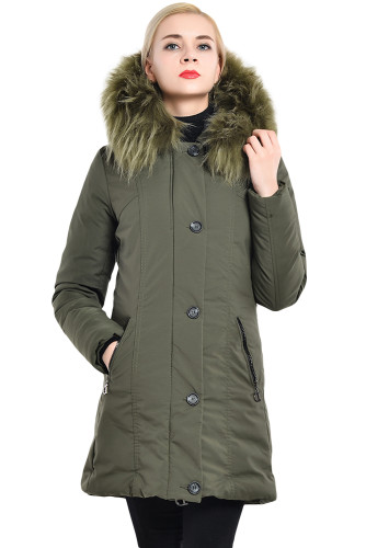 Fur Hooded Winter Rookie Army Green Parka Jacket