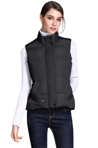 Black Sleeveless Female Cotton Jacket