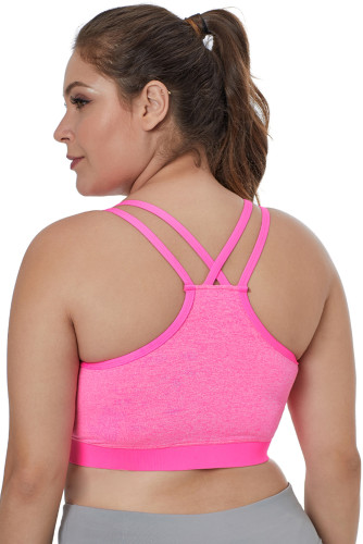 Rosy Double Straps Heathered Sports Bra