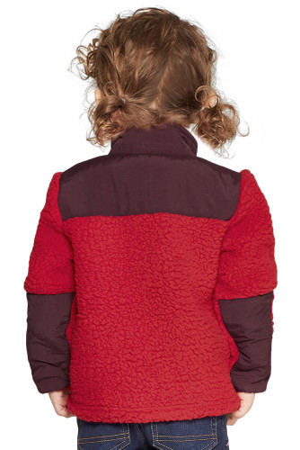 Red Unisex Zip-Up Fleece Jacket for Kids