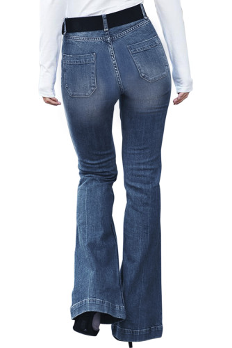 Blue Pocket Trumpet Flare Jeans