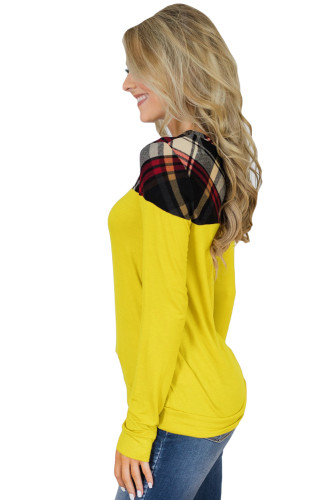 Yellow Plaid Long Sleeve Top