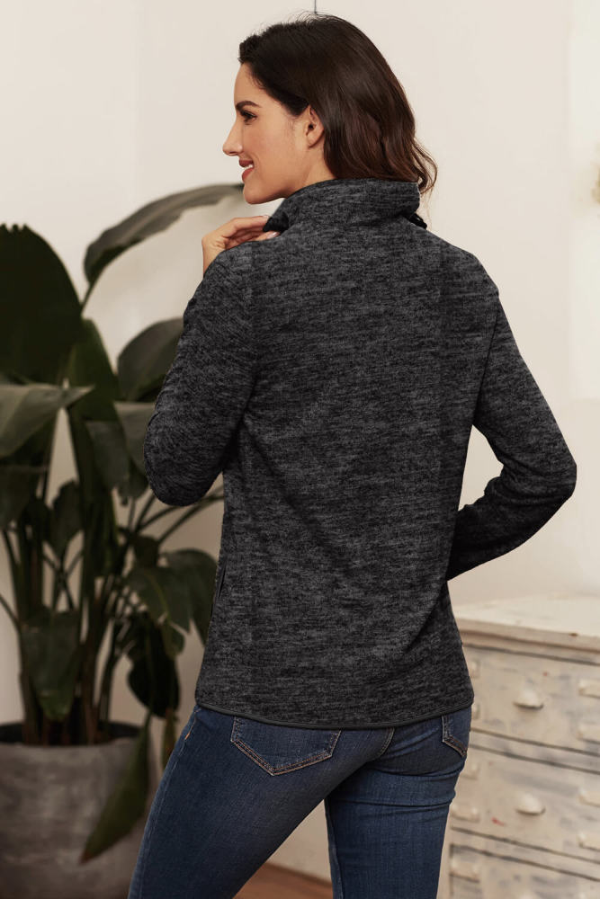 Charcoal Quarter Zip Pullover Sweatshirt