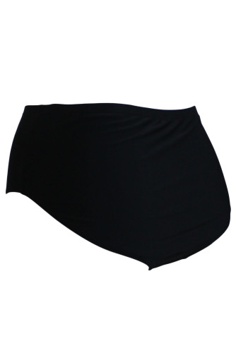 White Piping Stripes Accent Black High Waist Swim Briefs