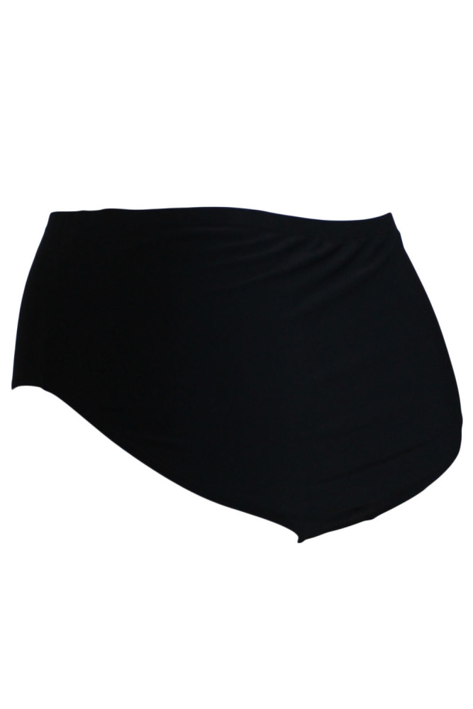 White Piping Stripes Accent Black High Waist Swim Briefs