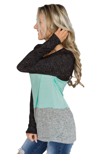 Mint Looking' Cute In A Color Block Top