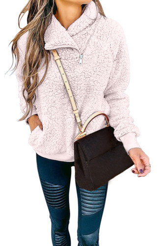 Blush Casual Winter Long Sleeves Hoodies