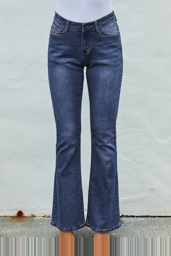 Medium Blue Wash Vintage Wide Leg Jeans