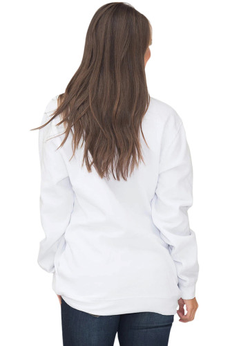 White Pocket Style Quarter Zip Sweatshirt