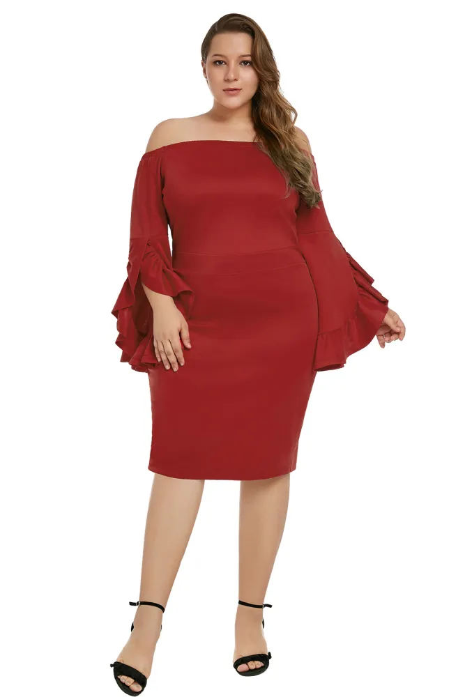 Red Plus Size Cha Cha Body-Con Dress