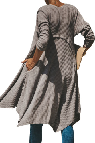 Mocha Handkerchief Hem Lightweight Cardigan