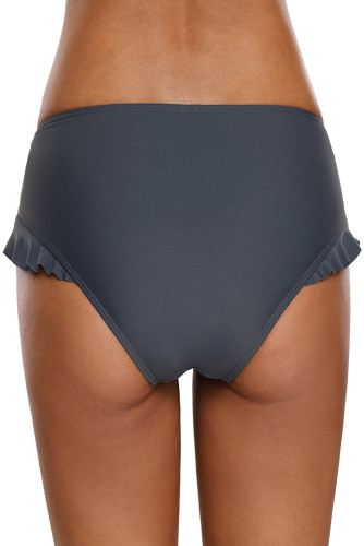 Gray Ruffle Swim Bottom for Women