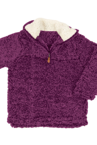 Violet Luxe Fuzzy Pullover Sherpa Girl Sweatshirt