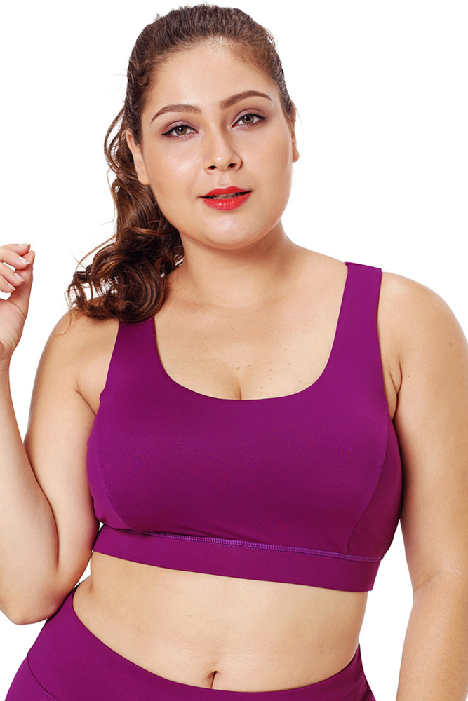 Rose Plus Size Racerback U-shaped Neck Sport Bra