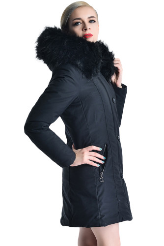 Fur Hooded Winter Rookie Black Parka Jacket