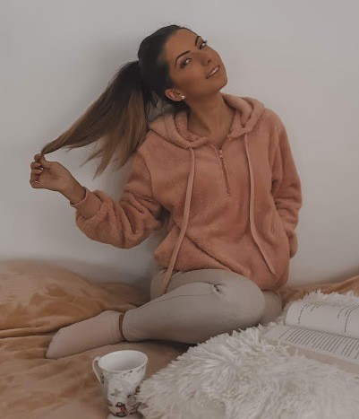 Pink Warm Furry Pullover Hoodie