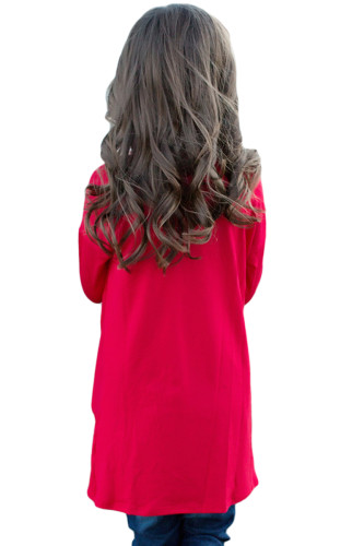 Red Twist Knot Detail Long Sleeve Girl's Top