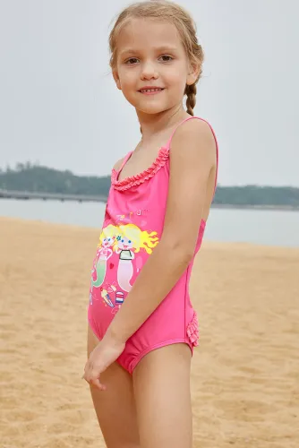 Pink Little Mermaid Princess Teddy Swimsuit