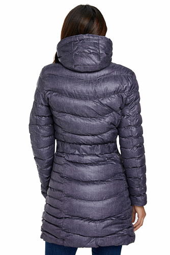 Dark Gray Hooded Longline Winter Coat with Belt