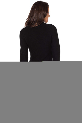 Black Cable Knit High Neck Sweater Dress