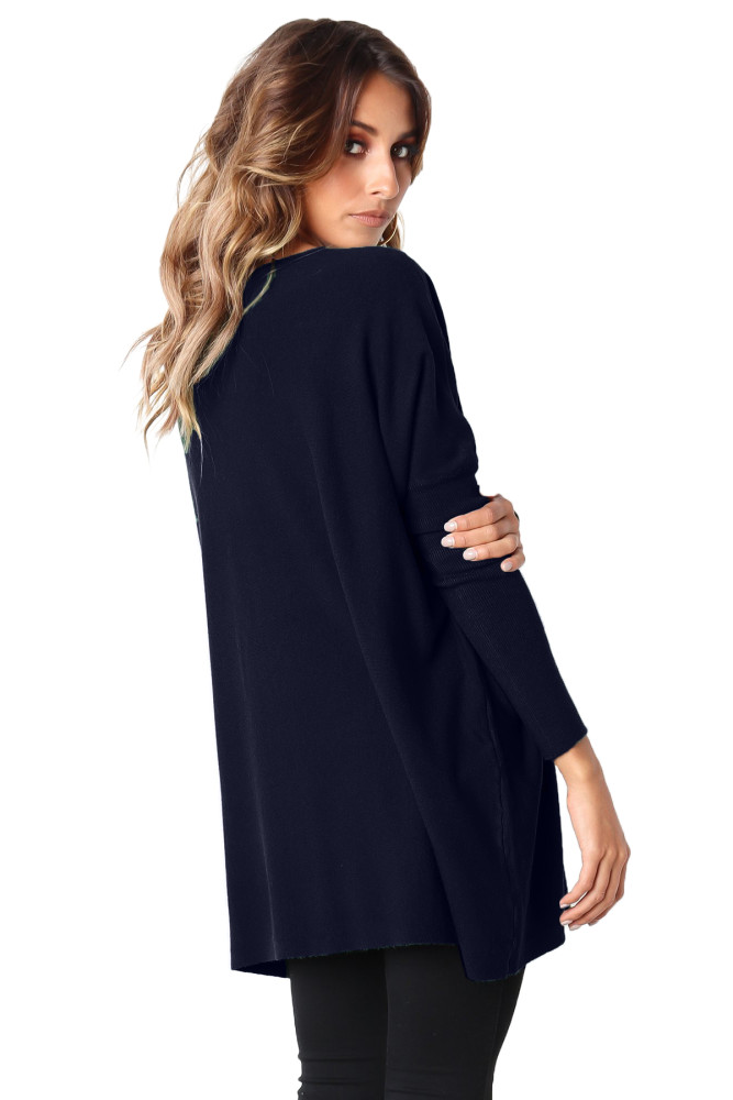 Navy Classic Wide Neck Knitted Jumper