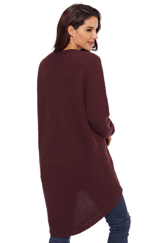 Wine Crisscross Oversize Sweater