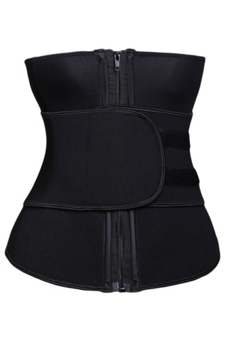Black Neoprene Workout Waist Trainer Belt Body Shaper