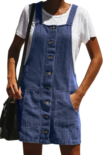 Vintage Blue Denim Button Down Jumper Dress